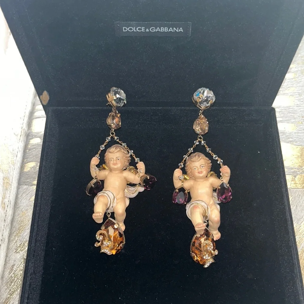Dolce & Gabbana Swarovski Little Cherubs Earrings - Picture 1 of 3